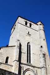 Fototapeta na wymiar Façade de l'église de Saint Cirq Lapopie