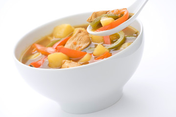 Chinese chicken soup chicken and vegetables