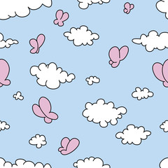 Seamless vector illustration of clouds