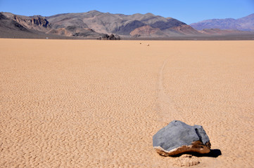 moving rocks of racetrack playa in death valley