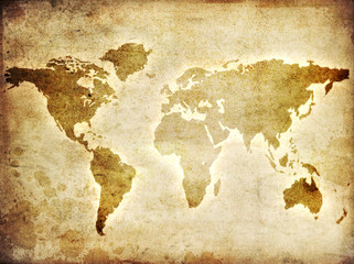 Map of the world on the paper