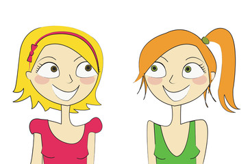 2 copines blondes et rousses