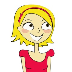 jeune fille blonde souriante