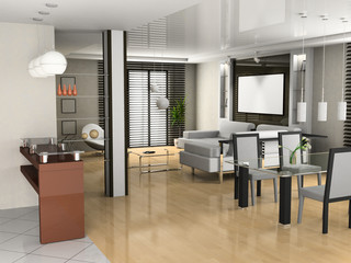 living a room with a dining zone