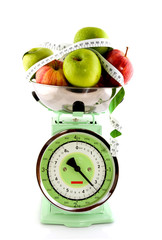 Green and red apples