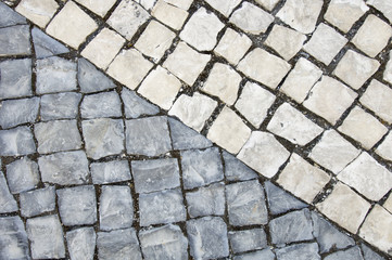 black and white cobblestones