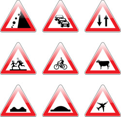 isolated european road signs