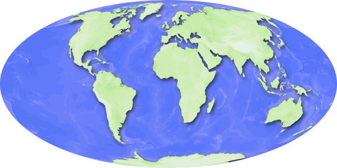 Mollweide Europe Centered World Map