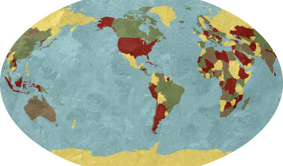 Robinson World Map Americas Centered