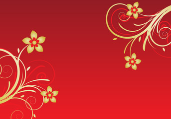 red and gold floral frame