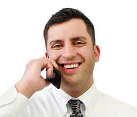 Smiling Businessman On Cell Phone