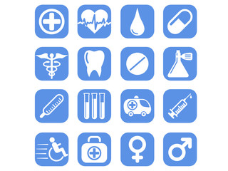 Fototapeta na wymiar Medical and health care vector icons