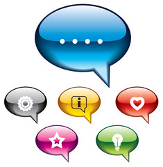 Set of glossy web elements.