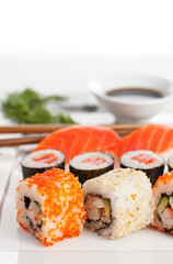 Sushi plate, close-up