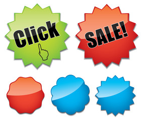 Brightly colored, glossy web elements.