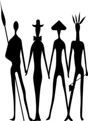 unity white,black and yellow people