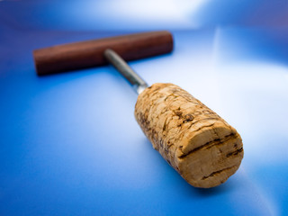 corkscrew and cork