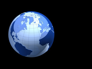 3d earth isolated on black background