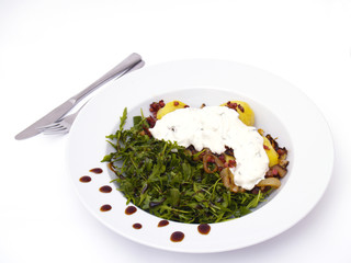 potatoes and arugola