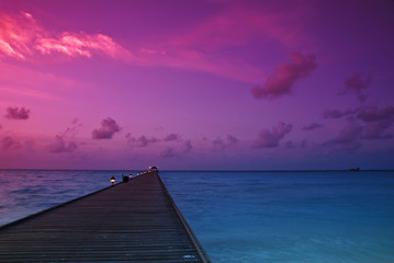 Fototapeta na wymiar Zachód słońca na Malediwach