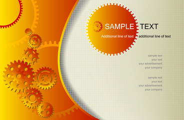 vector abstract background with gear whels and copy space