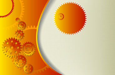 abstract background with gear whels and copy space