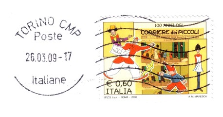 stamp and postmark 2009, centenary baby courier