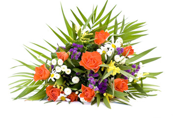 a bouquet of colorful flowers