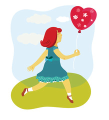 Little girl with an balloon