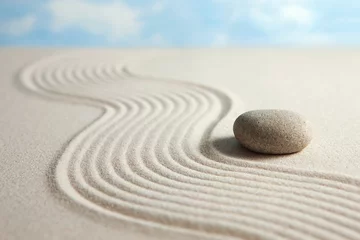 Acrylic prints Stones in the sand Zen stone