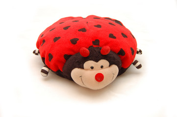 Toy - a ladybird on a white background