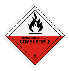 Spontaneously Combustible Warning Label