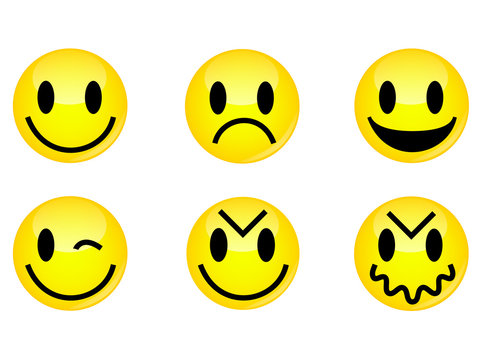 vector of  yellow smiley faces