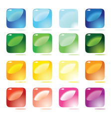 Color glossy buttons for web. Vector illustration