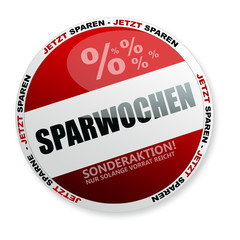 roter runder angebot button für online shopping