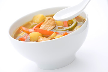 Chinese chicken soup chicken and vegetables