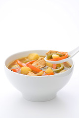 Chinese chicken soup chicken and vegetables