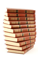 old books isolated on white