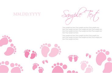 Pink Baby Feet Invitation Template