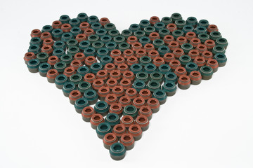 Stem valve simmering in heart shape