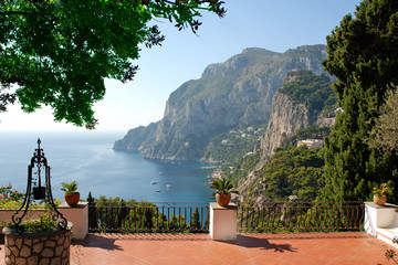 Nice view from the terrace of luxury villa - obrazy, fototapety, plakaty