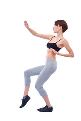 karate exercise on white