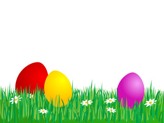 Easter eggs in the grass
