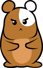 brown hamster cartoon-style
