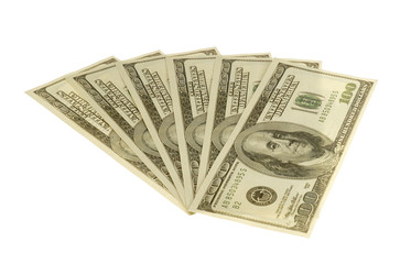 fan dollars on white