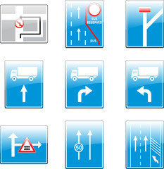 isolated european road signs