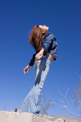 Woman in blue jeans