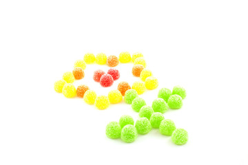 bright color flower from sweets