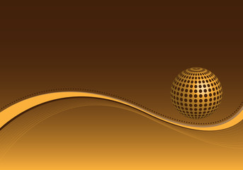 brown orange background with disco ball