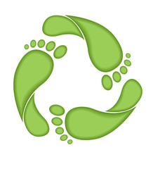 Footprint recycle sign